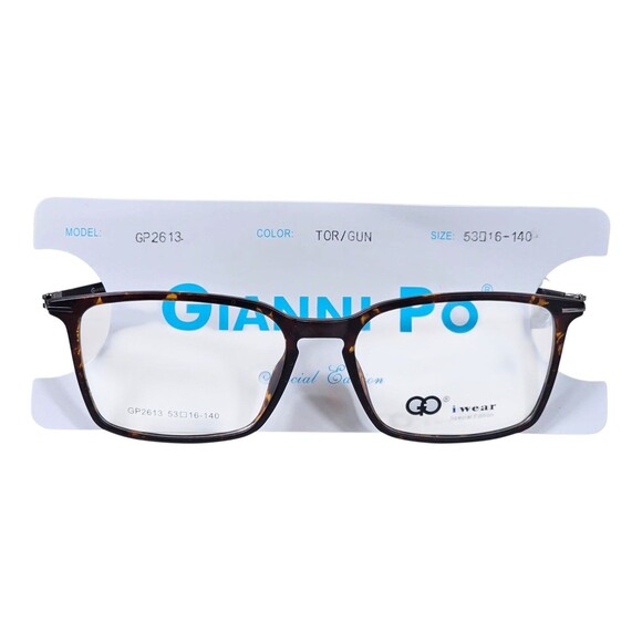 GIANNI PO WOMEN'S EYEGLASSES GP 2613 53-16 140 Brown Tort/gun NWT DEMO LENSES - Picture 3 of 16